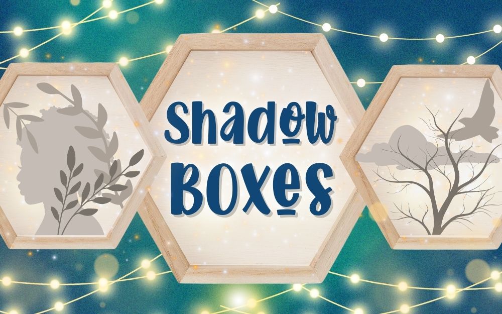 image of shadow boxes and twinkle lights