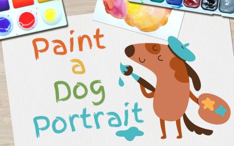 illustration of a dog painting