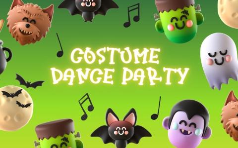 3D cute cartoon bats, moon, werewolf, vampire, ghost, and Frankenstein's monster