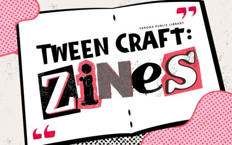 a zine that says "tween craft: zines". "zines" is spelled with cut-out magazines letters