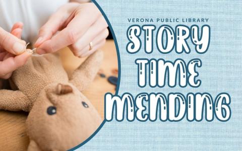 a teddy bear being lovingly repaired