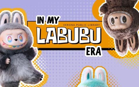 three "labubu" monsters with a comic background