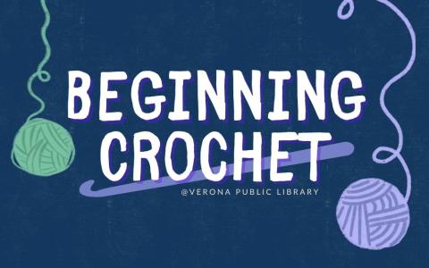 mint green and light purple yarn with a crochet hook