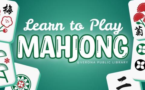 illustrated Mahjong tiles on a green background
