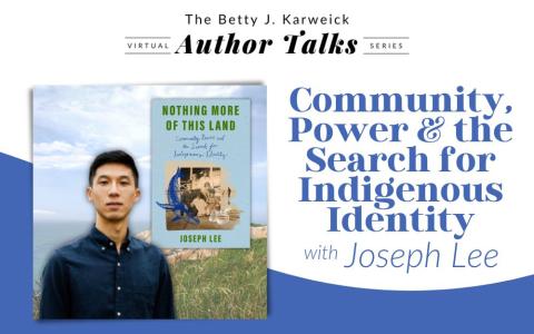 Author Joseph Lee next to a copy of his book, "Nothing More of This Land".