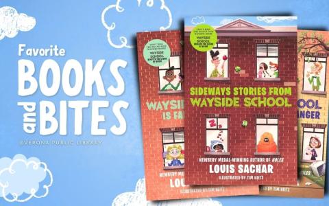 Wayside School book covers with hand drawn clouds 