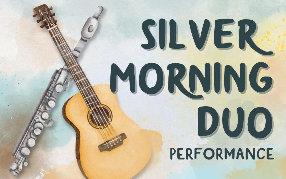 watercolor paint with a flute and guitar in the foreground