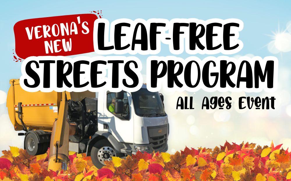 a leaf truck with many fallen leaves in yellow, orange, and brown.